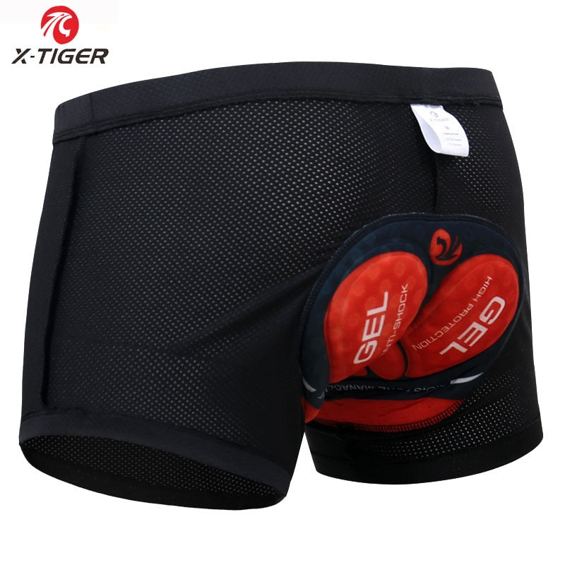 X-Tiger Men's Cycling Underwear Bicycle Mountain MTB Shorts Riding Bike Sport Underwear Compression Tights Shorts 5D Padded