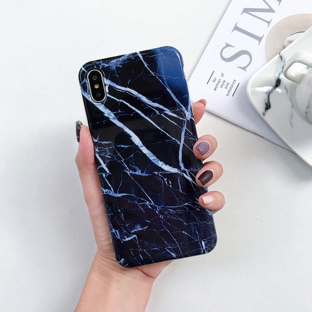 Luxury Marble Phone Case For iPhone 7 Case For iPhone X 7 6 6S 8 Plus 6 S Case Cover XR XS MXA Coque Silicon Fundas Capa Carcasa