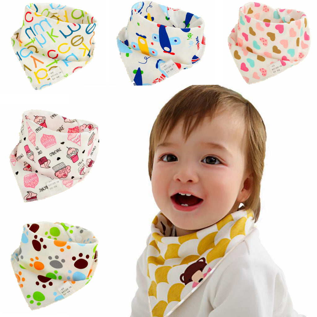 Baby Bibs Waterproof Triangle Cotton Cartoon Child Baberos Bandana Bibs Babador Dribble Bibs Newborn Slabber Absorbent Cloth