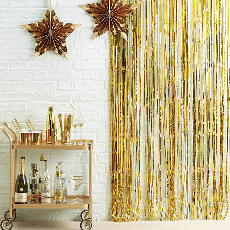 3M Tinsel Curtain 2M Foil curtain Wedding Backdrop Decoration Birthday Party Backdrop Photo Curtains Wedding Courains Background